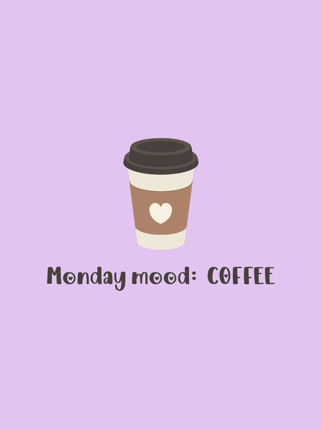 Cotton Relaxed fit Tshirt - Monday mood coffee
