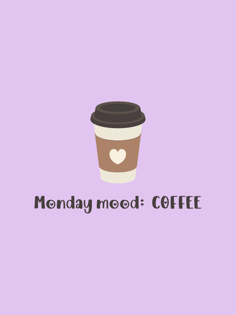 Cotton Relaxed fit Tshirt - Monday mood coffee