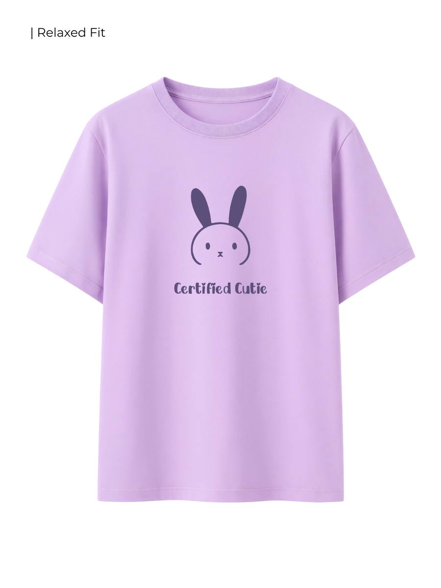 Cotton Relaxed fit Tshirt - Certified cutie energy