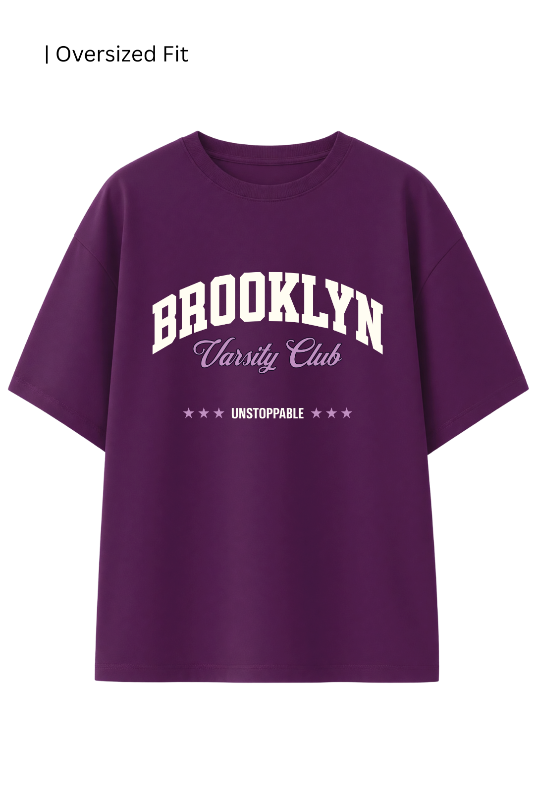 Cotton Oversized Tshirt - Purple - BROOKLYN VARSITY CLUB