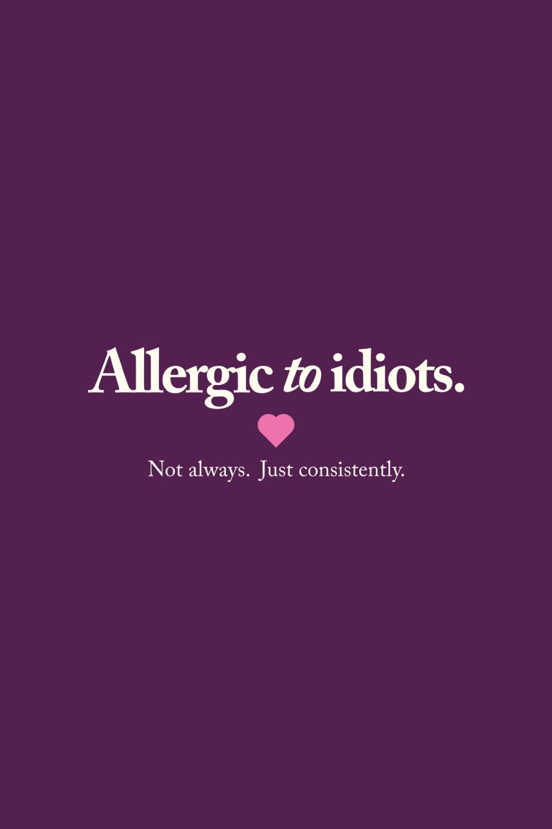 Cotton Oversized Tshirt - Purple -  ALLERGIC TO IDIOTS