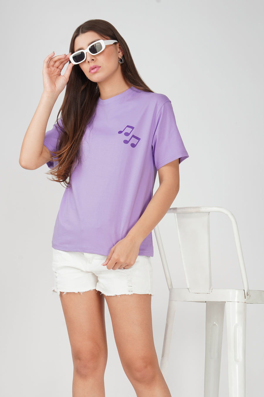 Cotton oversized Tshirt Lilac - Melody