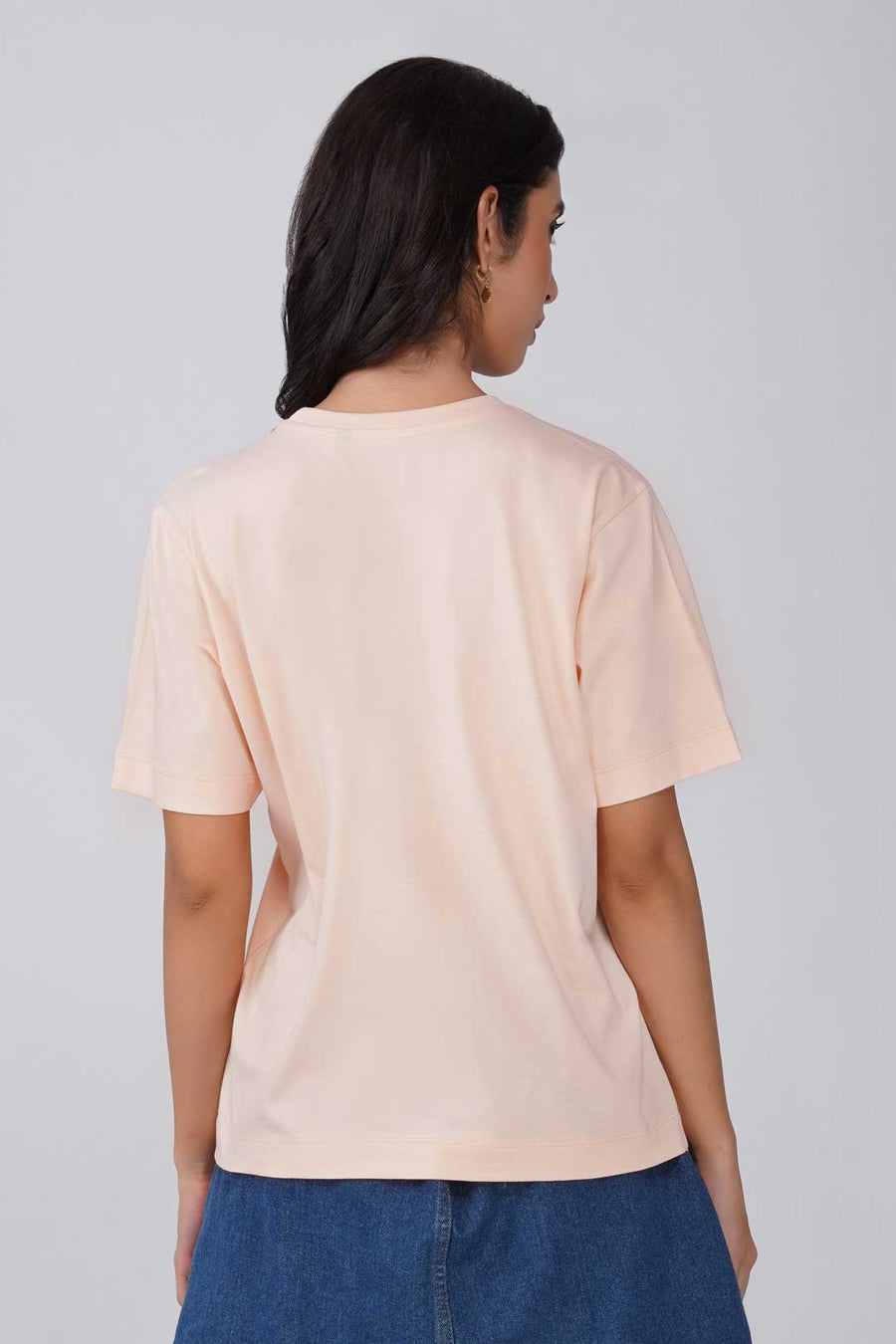 Cotton Relaxed fit Tshirt - Cream - bearly working