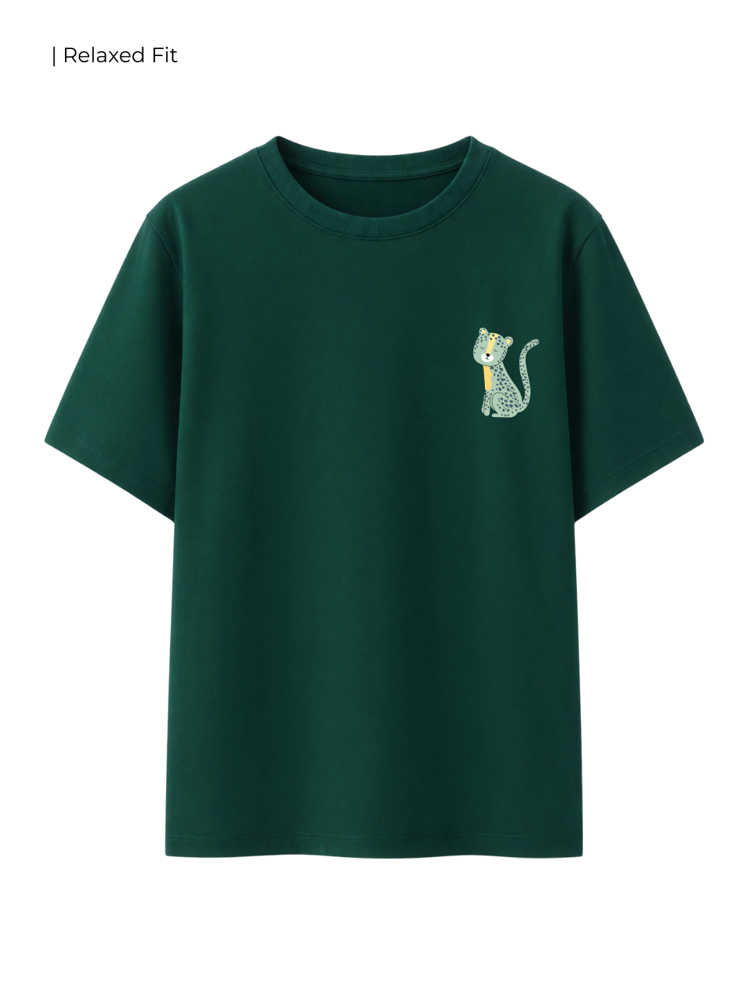 Cotton Relaxed fit Tshirt - Cute animal cheetah
