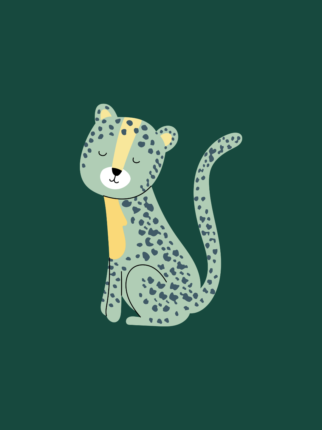 Cotton Relaxed fit Tshirt - Cute animal cheetah