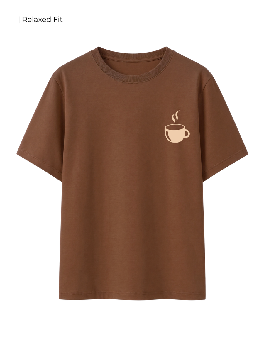 Cotton Relaxed fit Tshirt - Coffee is my therapy