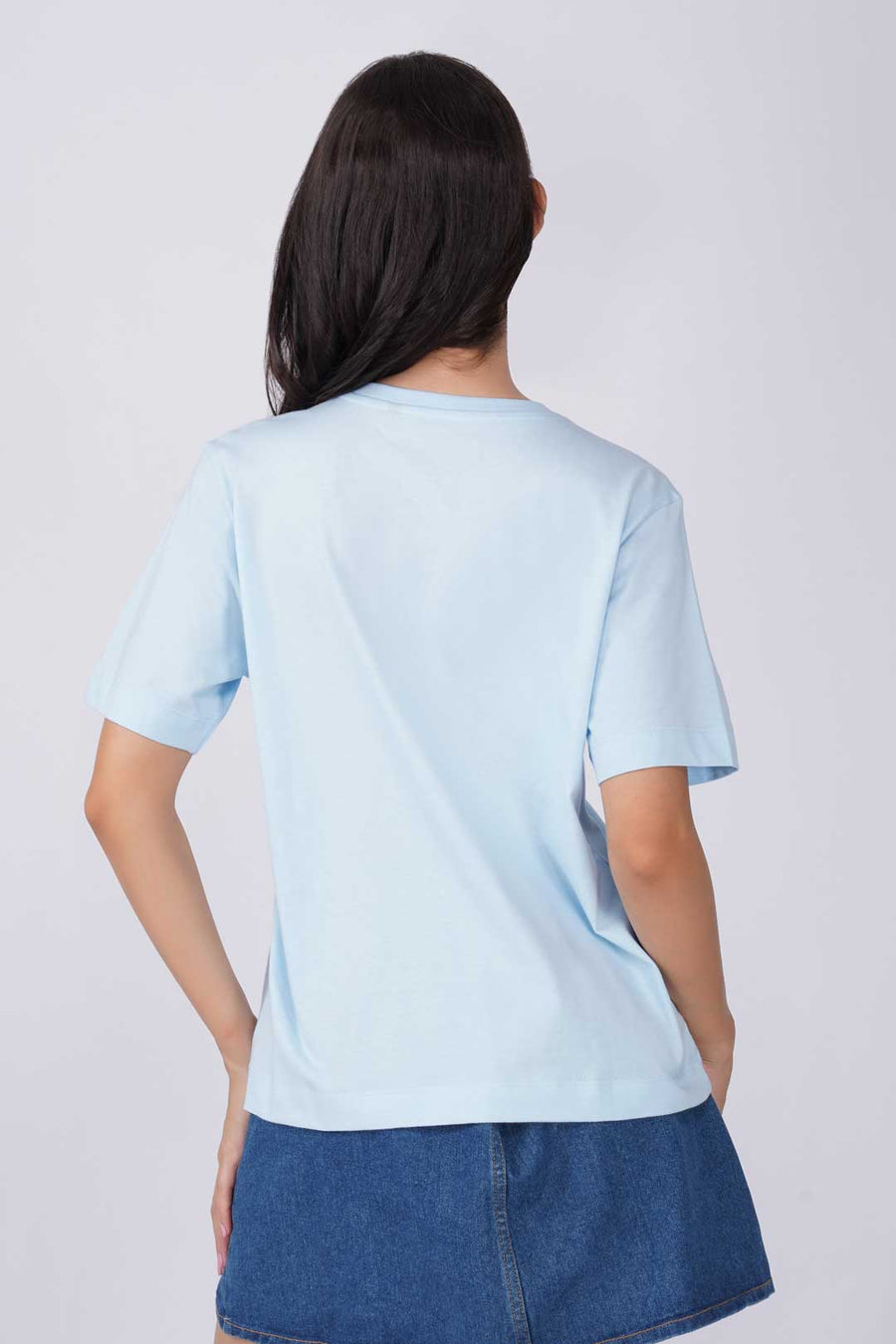Cotton Relaxed fit Tshirt - Sky blue - My heart is on flight mode