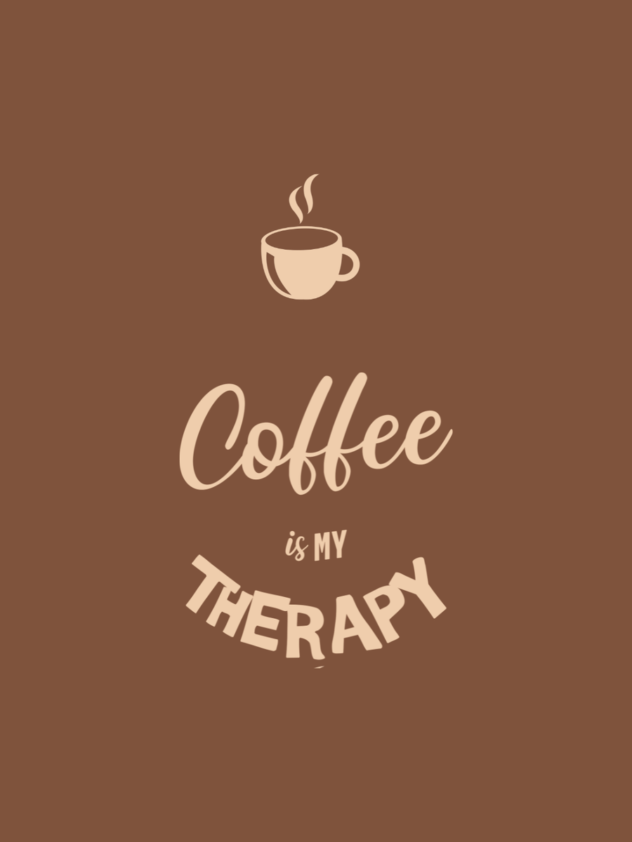 Cotton Relaxed fit Tshirt - Coffee is my therapy
