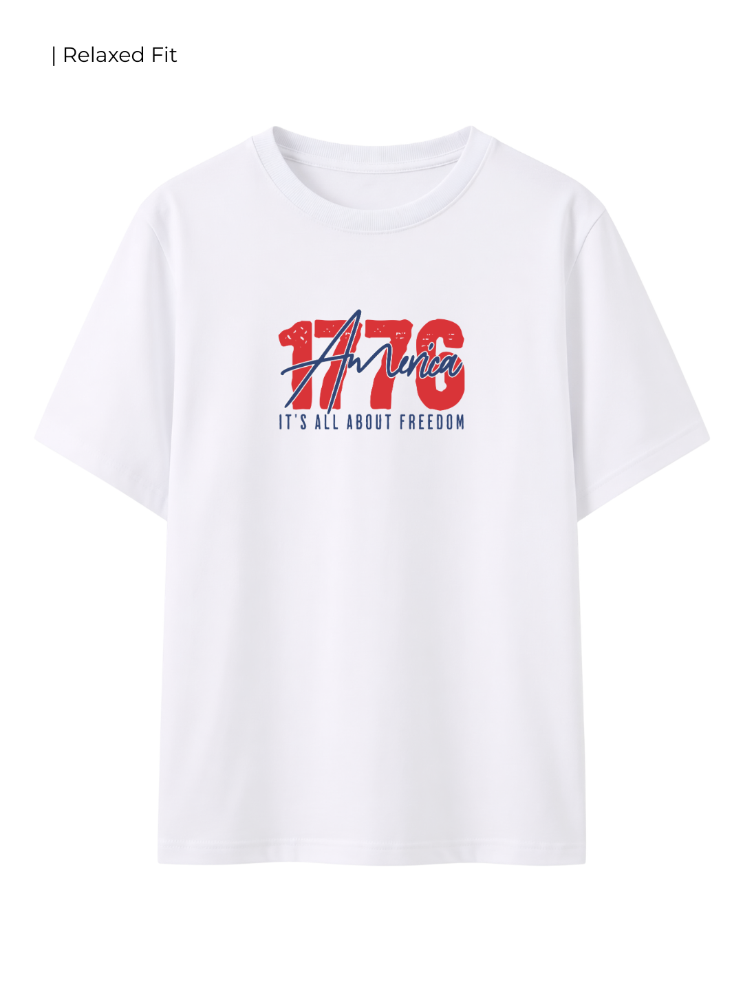 Cotton Relaxed fit Tshirt - White - 1776 america