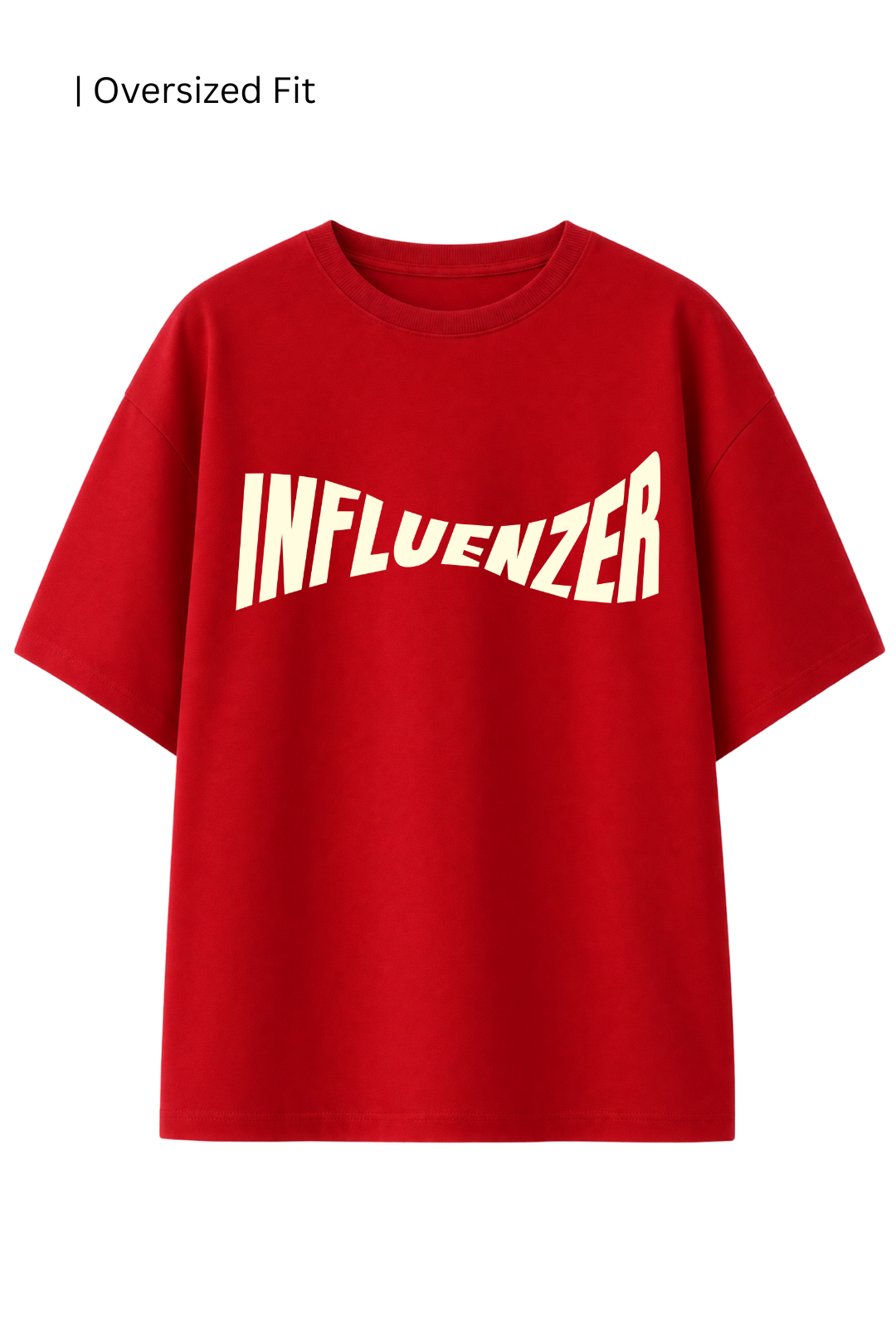 Cotton Oversized Tshirt - Red - INFLUENZER