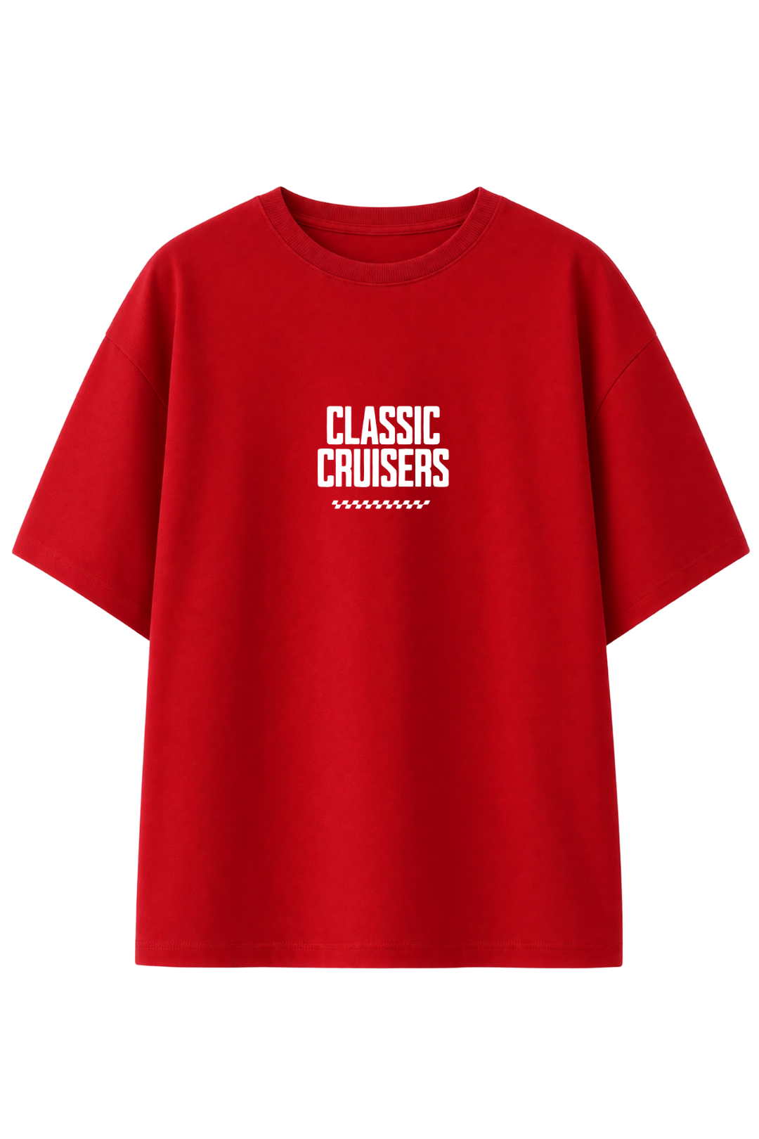Cotton Oversized Tshirt - Red - CLASSIC CRUISERS