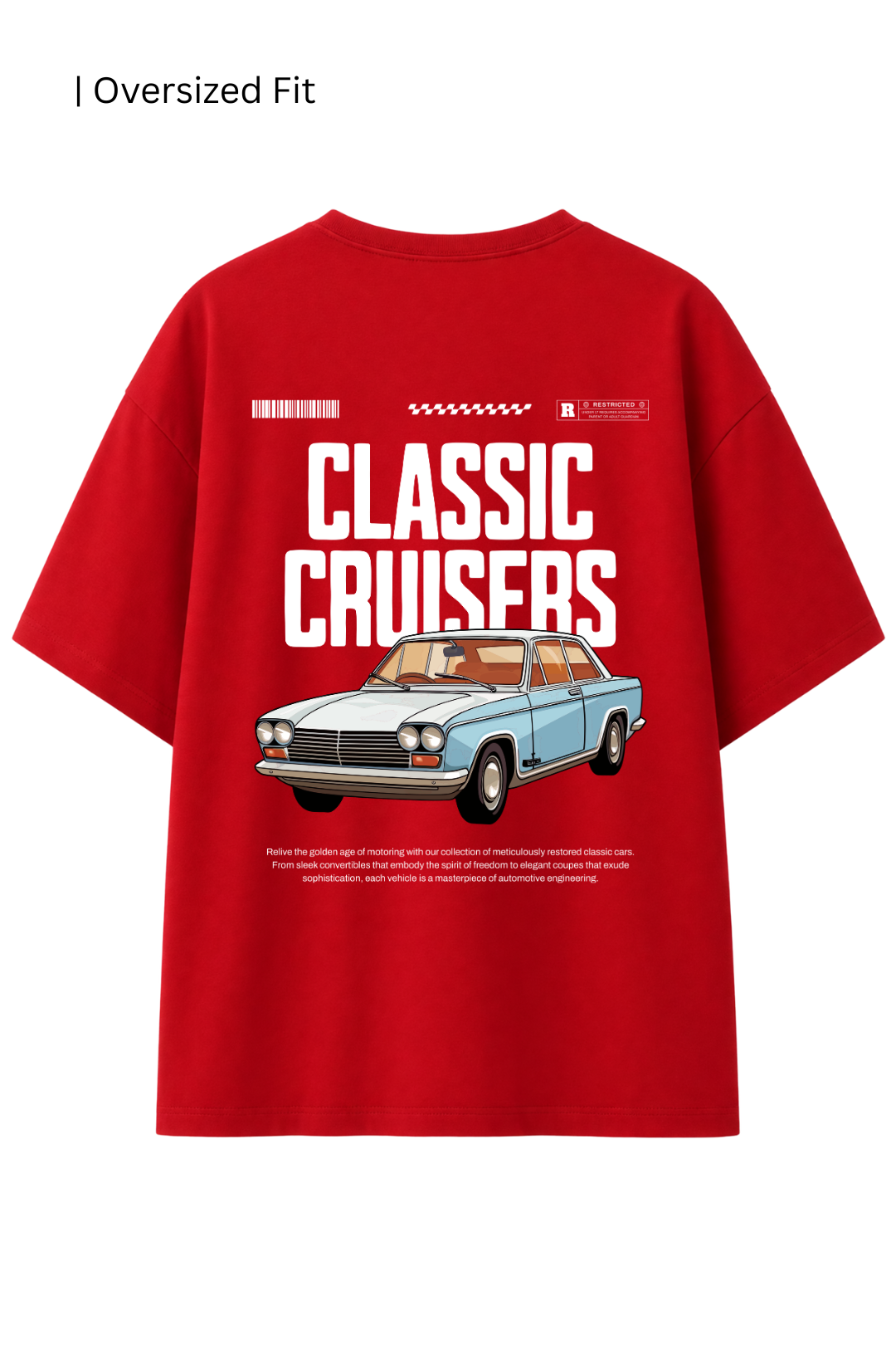 Cotton Oversized Tshirt - Red - CLASSIC CRUISERS