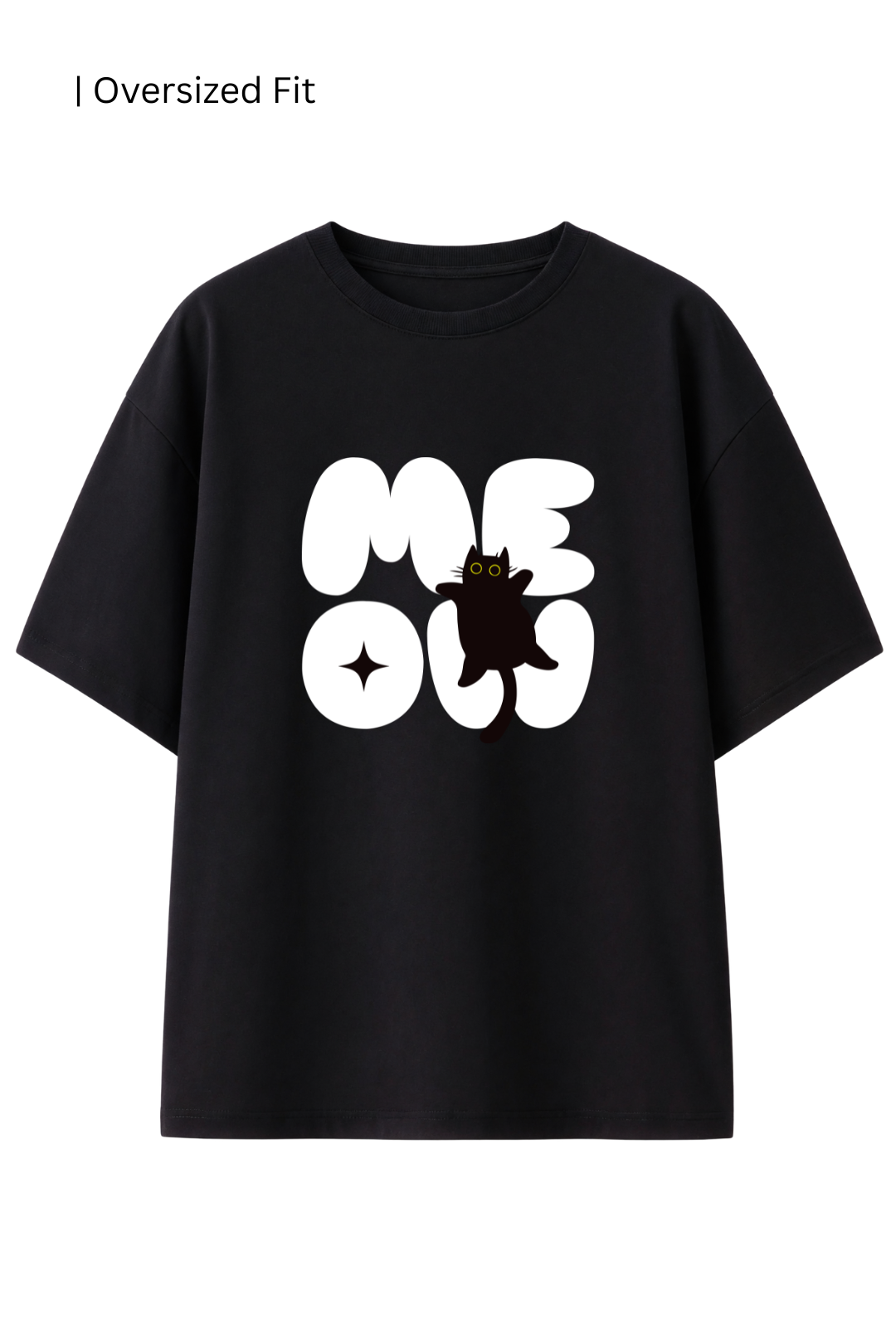 Cotton Oversized Tshirt - MEOW