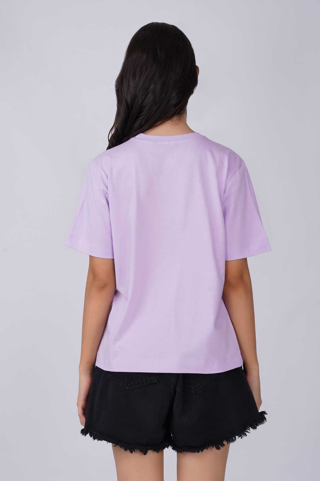 Cotton Relaxed fit Tshirt - Lilac -Monday mood coffee