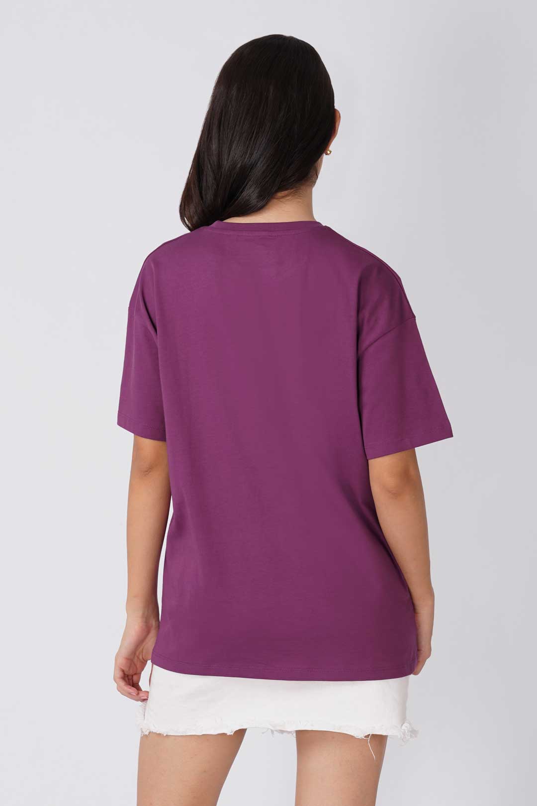 Cotton Oversized Tshirt - Purple - BROOKLYN VARSITY CLUB