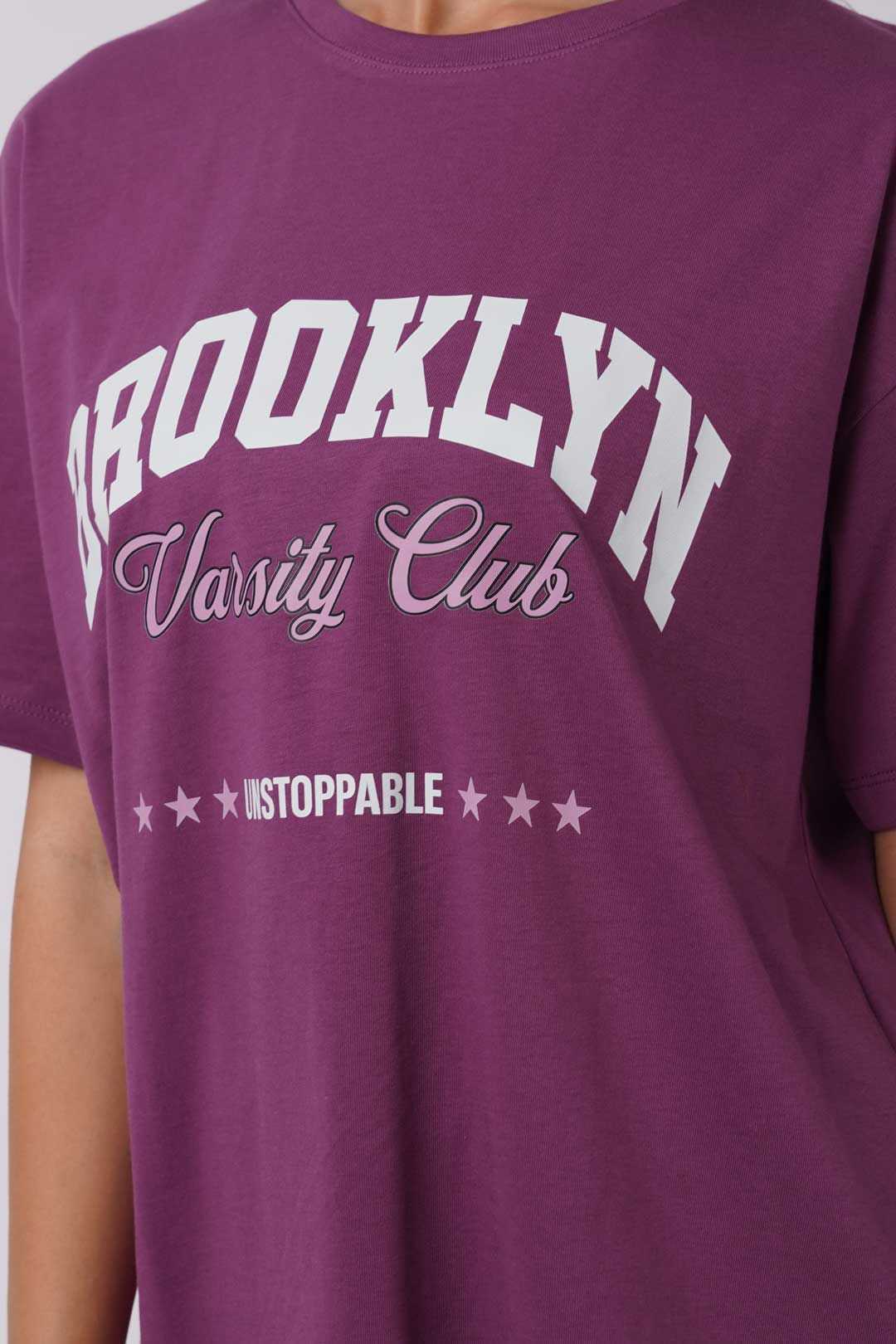 Cotton Oversized Tshirt - Purple - BROOKLYN VARSITY CLUB