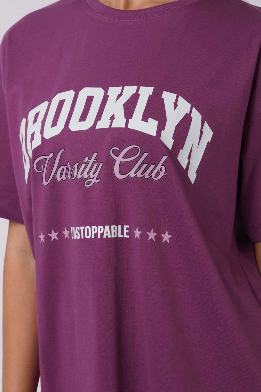 Cotton Oversized Tshirt - Purple - BROOKLYN VARSITY CLUB