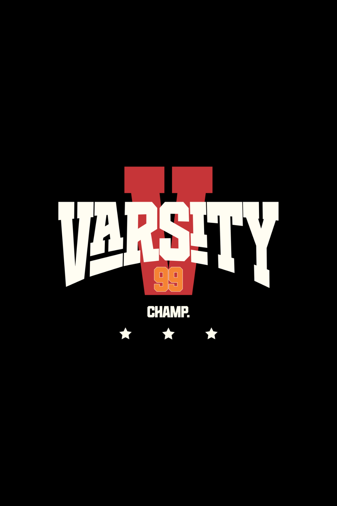 Cotton Oversized Tshirt - Black - VARSITY 99 CHAMP