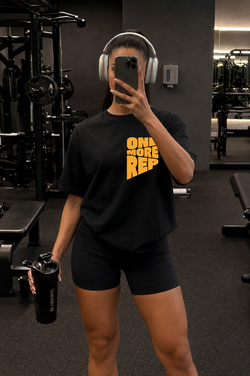 Cotton Oversized Tshirt - Black - ONE MORE REP