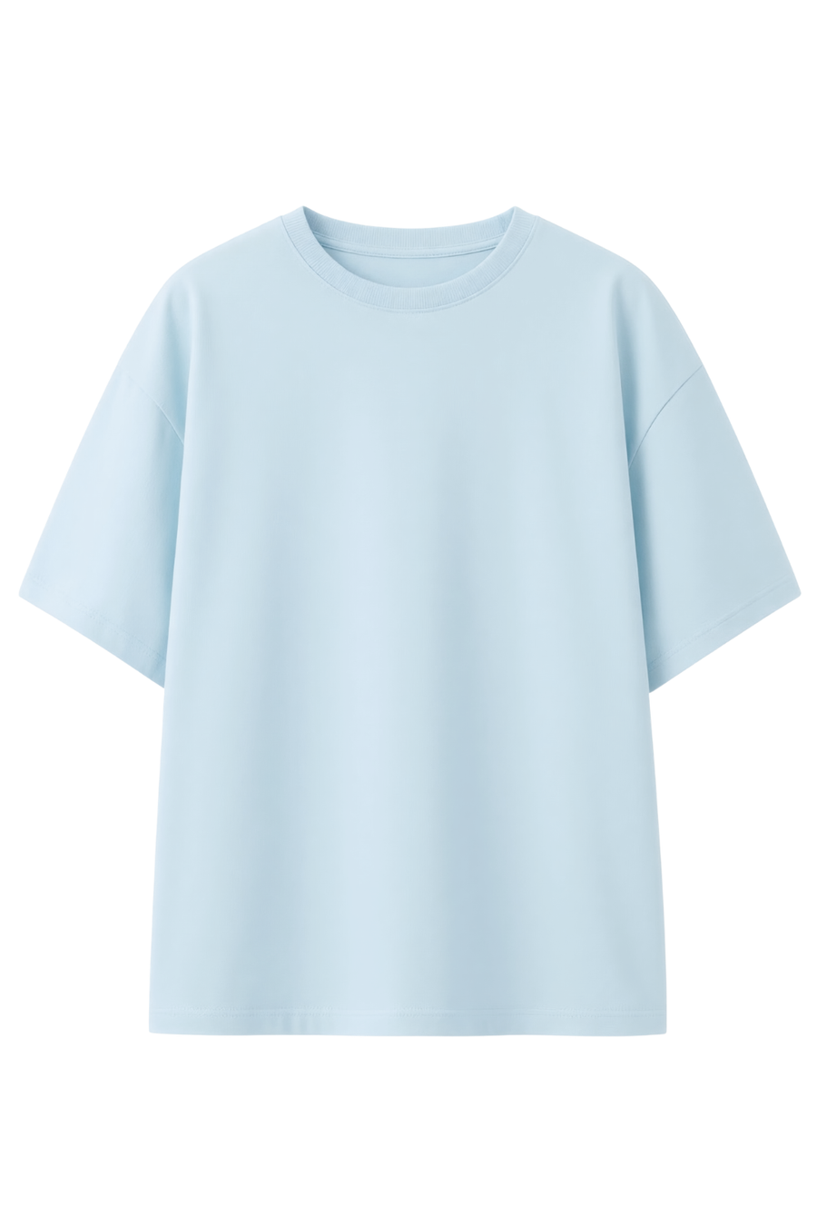 Cotton Oversized Solid Tshirt - Sky blue