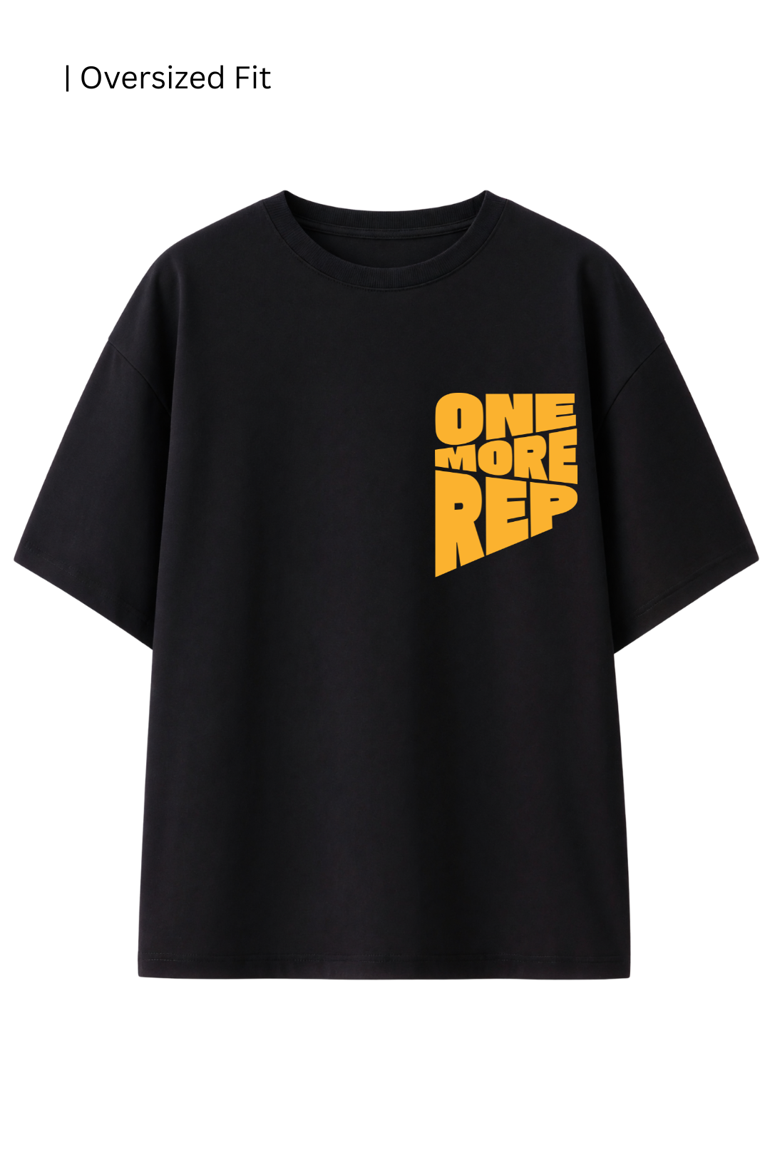 Cotton Oversized Tshirt - Black - ONE MORE REP