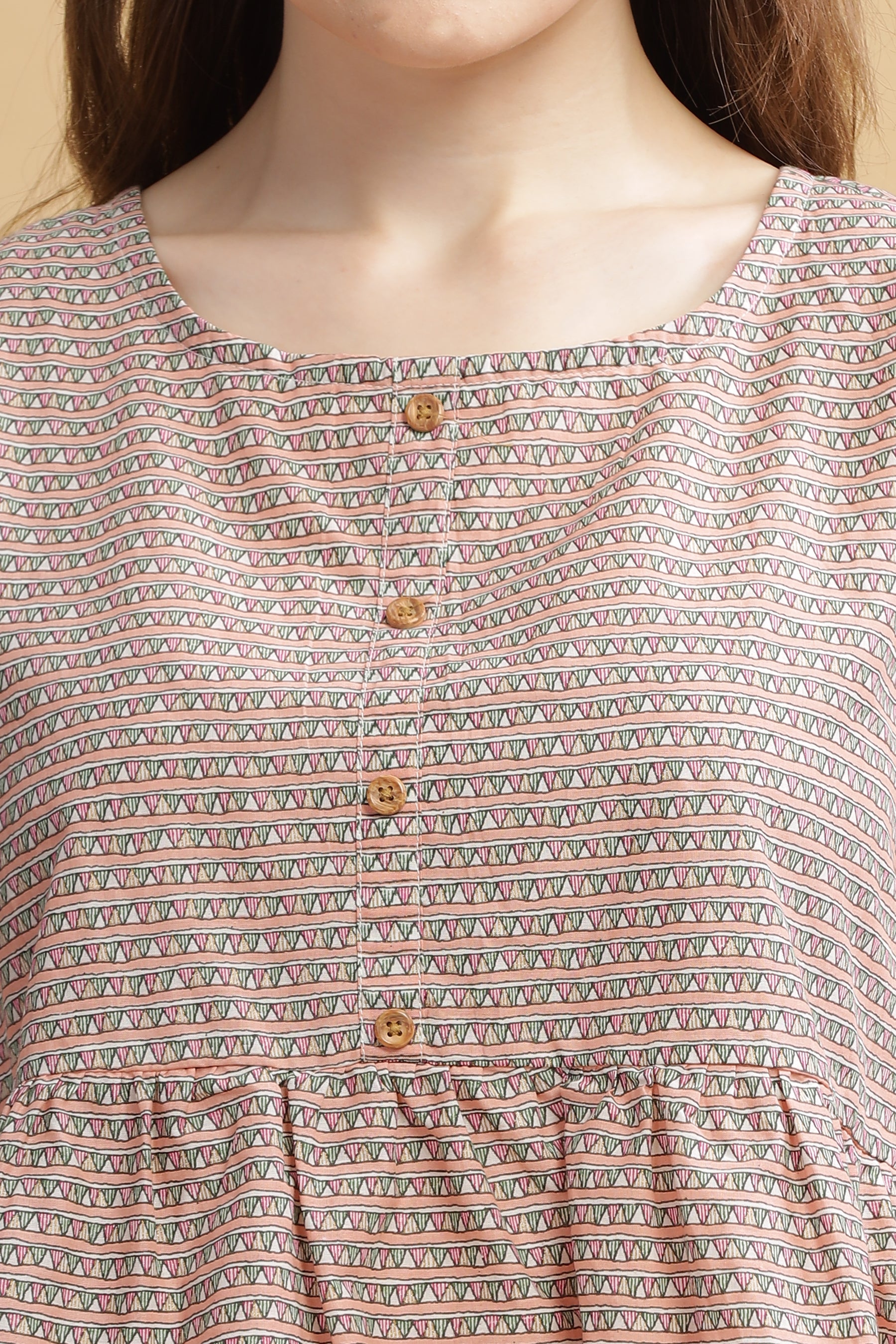 Cambric Cotton Tank Top - Abstract Pink