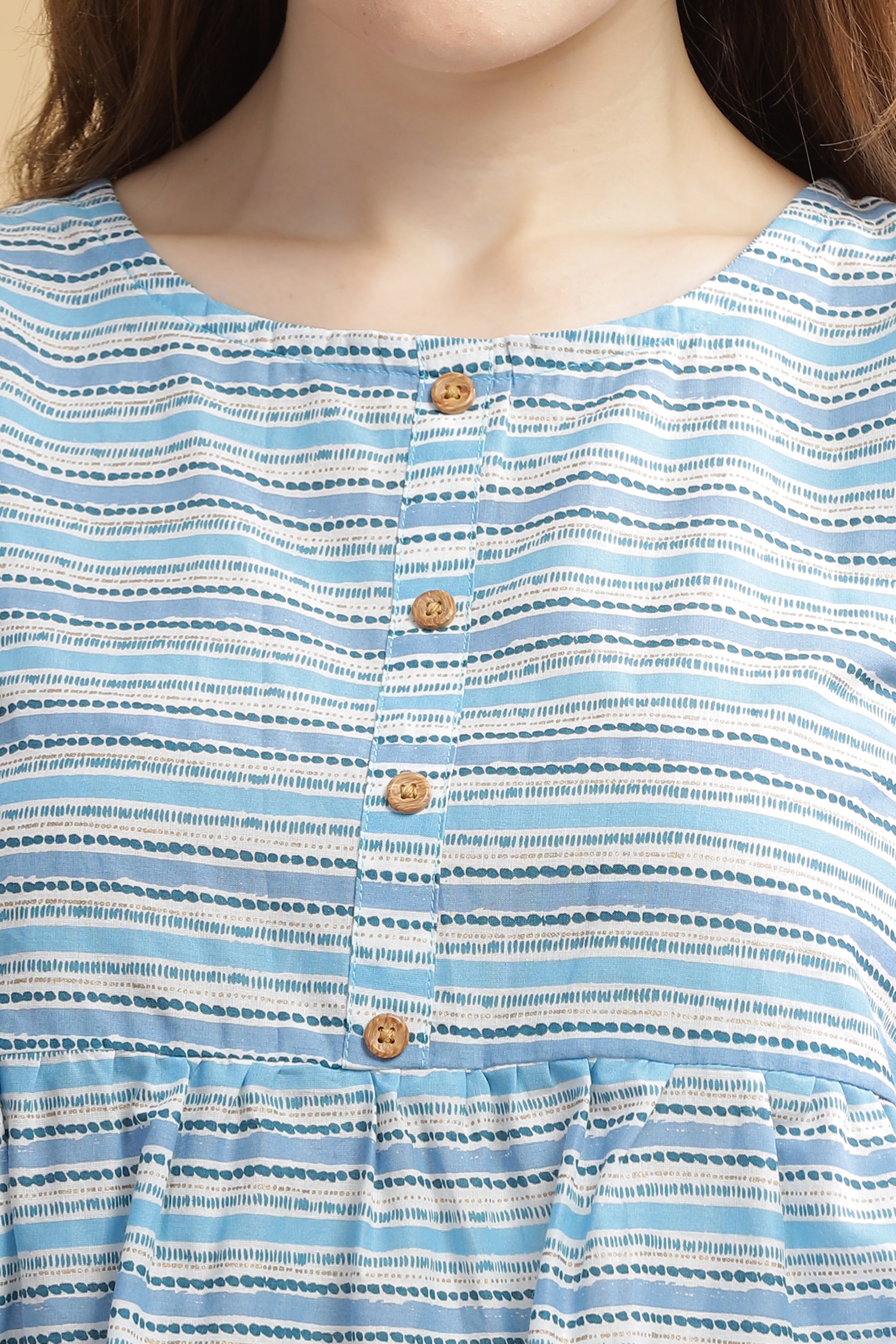 Cambric Cotton Tank Top - Blue
