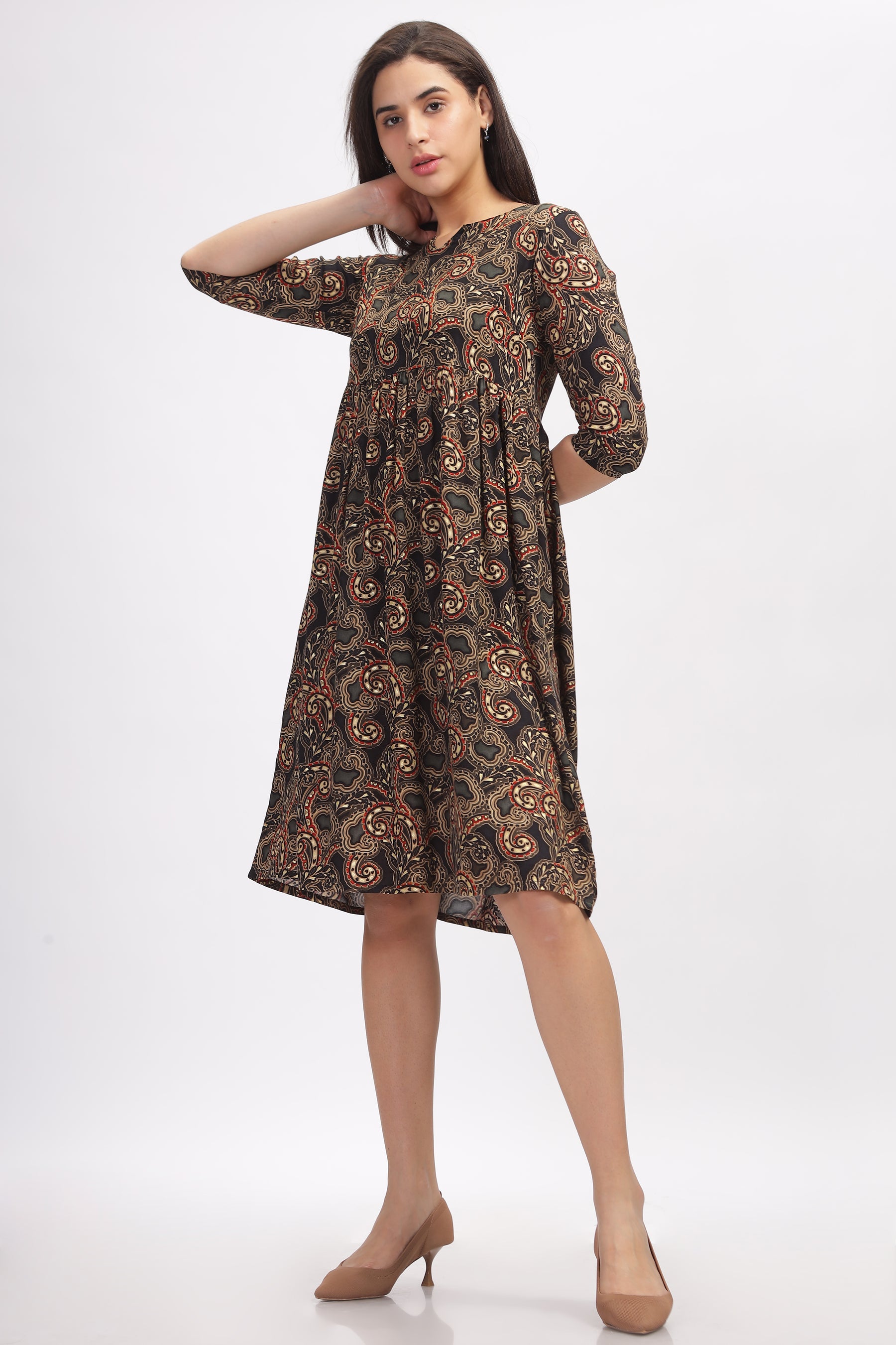 Viscose Summer Mini Dress - Forest Green