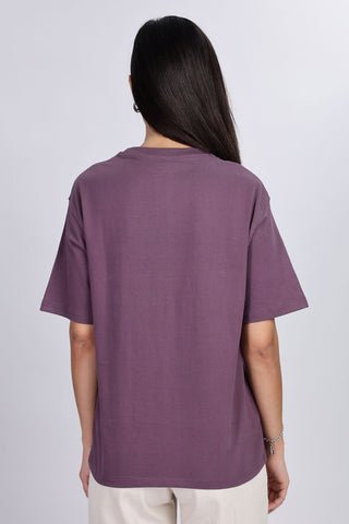 Cotton oversized Tshirt Mauve - Flamingo