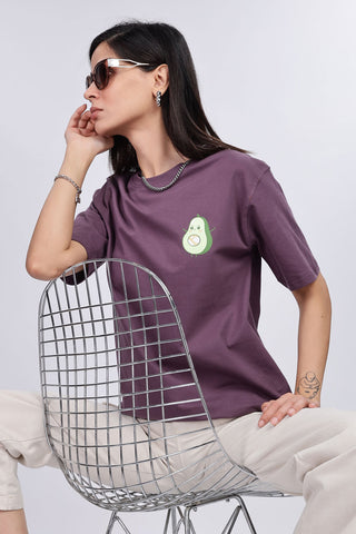 Cotton oversized Tshirt Mauve  - Avacado