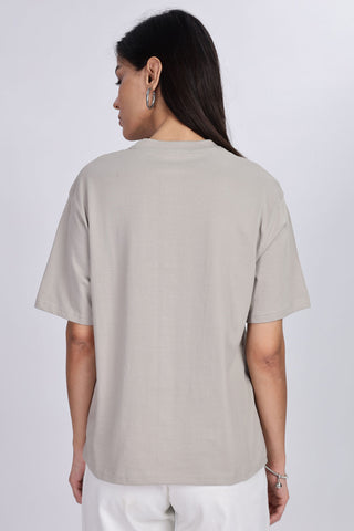 Cotton oversized Tshirt Light Grey - Own your energy