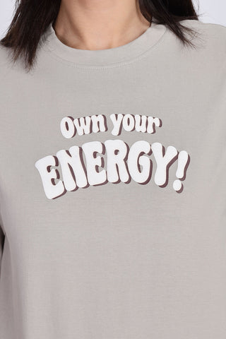 Cotton oversized Tshirt Light Grey - Own your energy