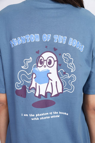 Cotton oversized Tshirt Deep Cobalt blue - Phantom of the books