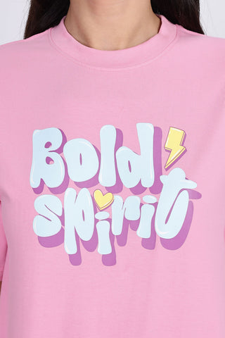 Cotton oversized Tshirt Baby pink- Bold Spirit