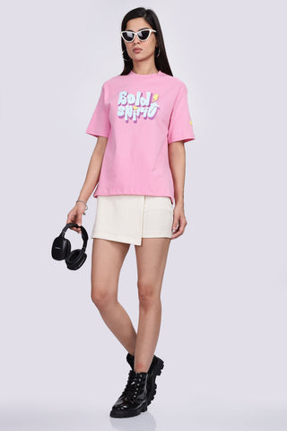 Cotton oversized Tshirt Baby pink- Bold Spirit