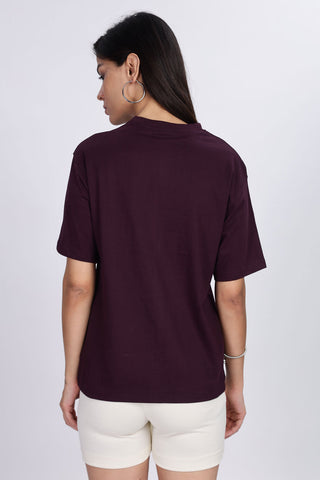 Cotton oversized Tshirt Deep purple - Brooklyn