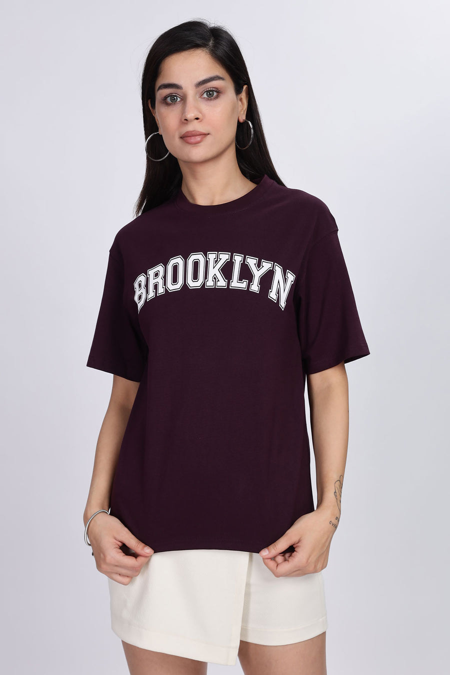 Cotton oversized Tshirt Deep purple - Brooklyn