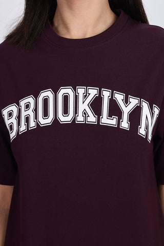 Cotton oversized Tshirt Deep purple - Brooklyn