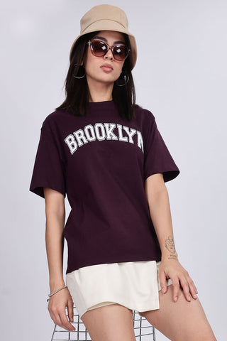 Cotton oversized Tshirt Deep purple - Brooklyn