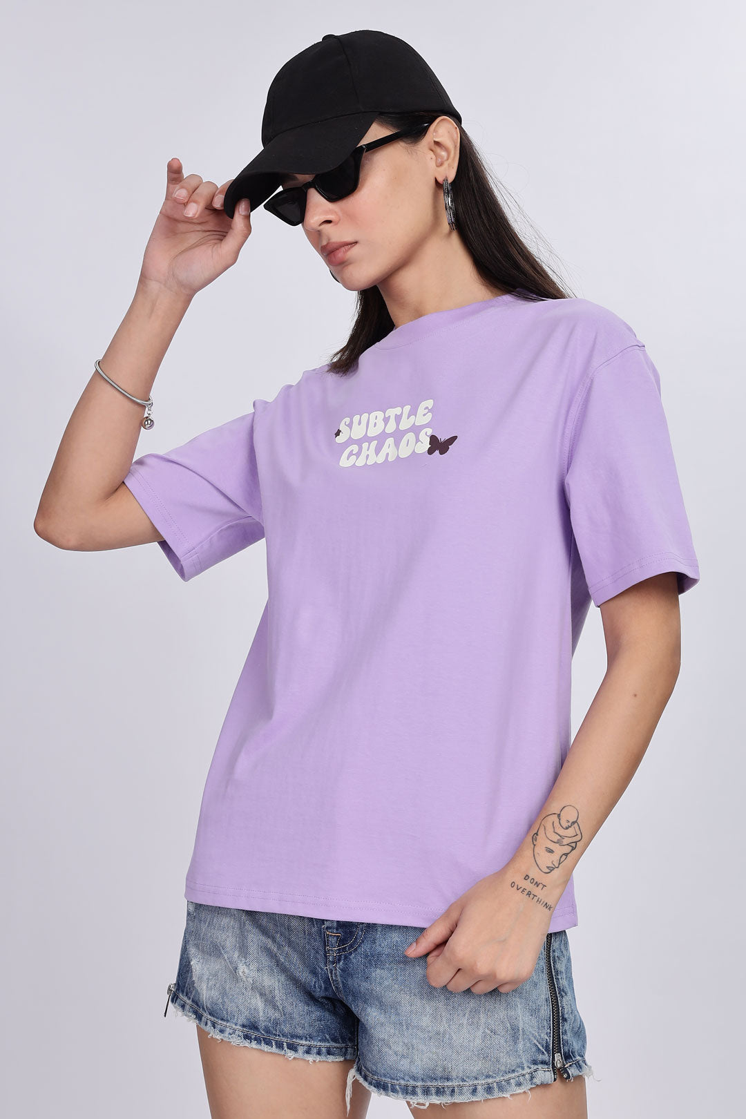 Cotton oversized Tshirt Lilac - Subtle chaos