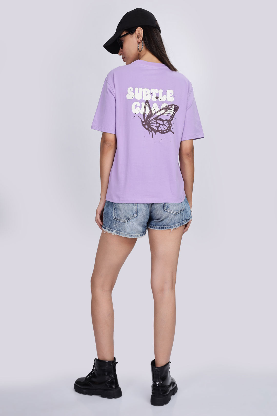 Cotton oversized Tshirt Lilac - Subtle chaos