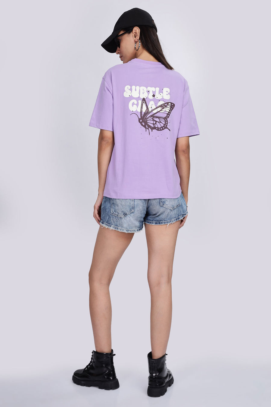 Cotton oversized Tshirt Lilac - Subtle chaos
