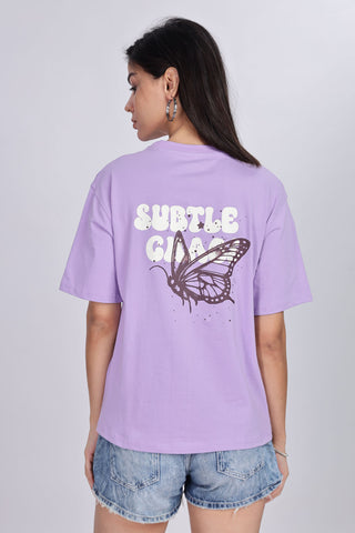 Cotton oversized Tshirt Lilac - Subtle chaos