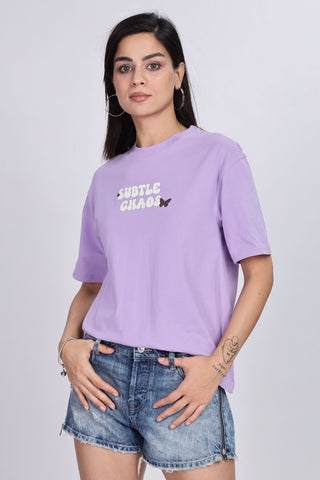 Cotton oversized Tshirt Lilac - Subtle chaos