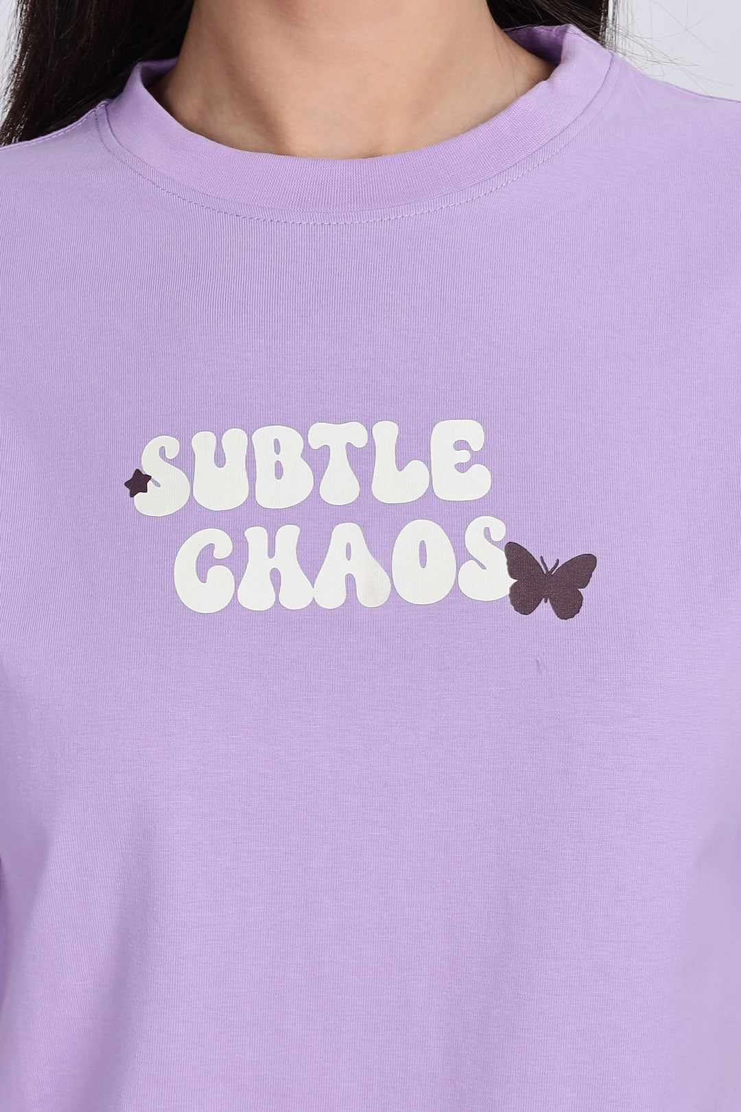 Cotton oversized Tshirt Lilac - Subtle chaos