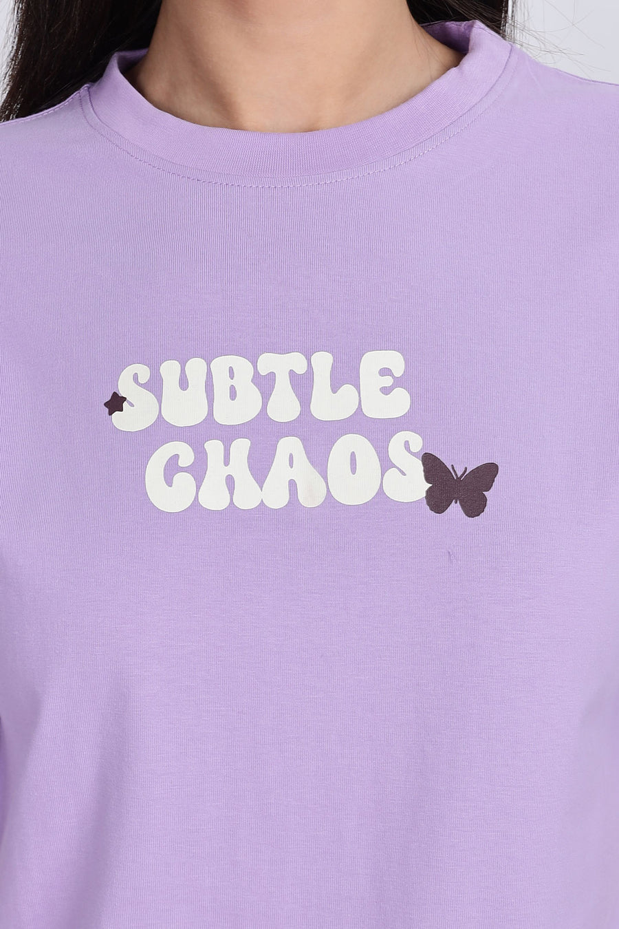 Cotton oversized Tshirt Lilac - Subtle chaos