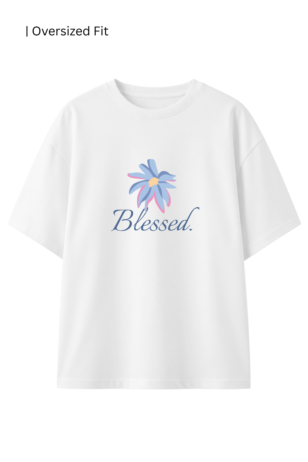 Cotton Oversized Tshirt - White - BLESSED FLOWER