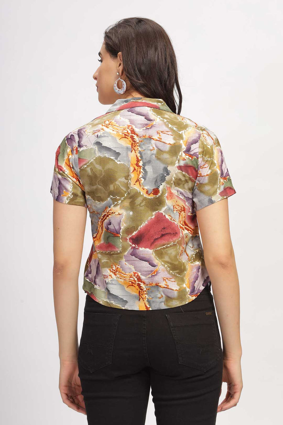 Marble printed shirt - Green
