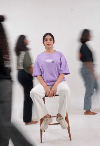 Cotton oversized Tshirt Lilac - Subtle chaos