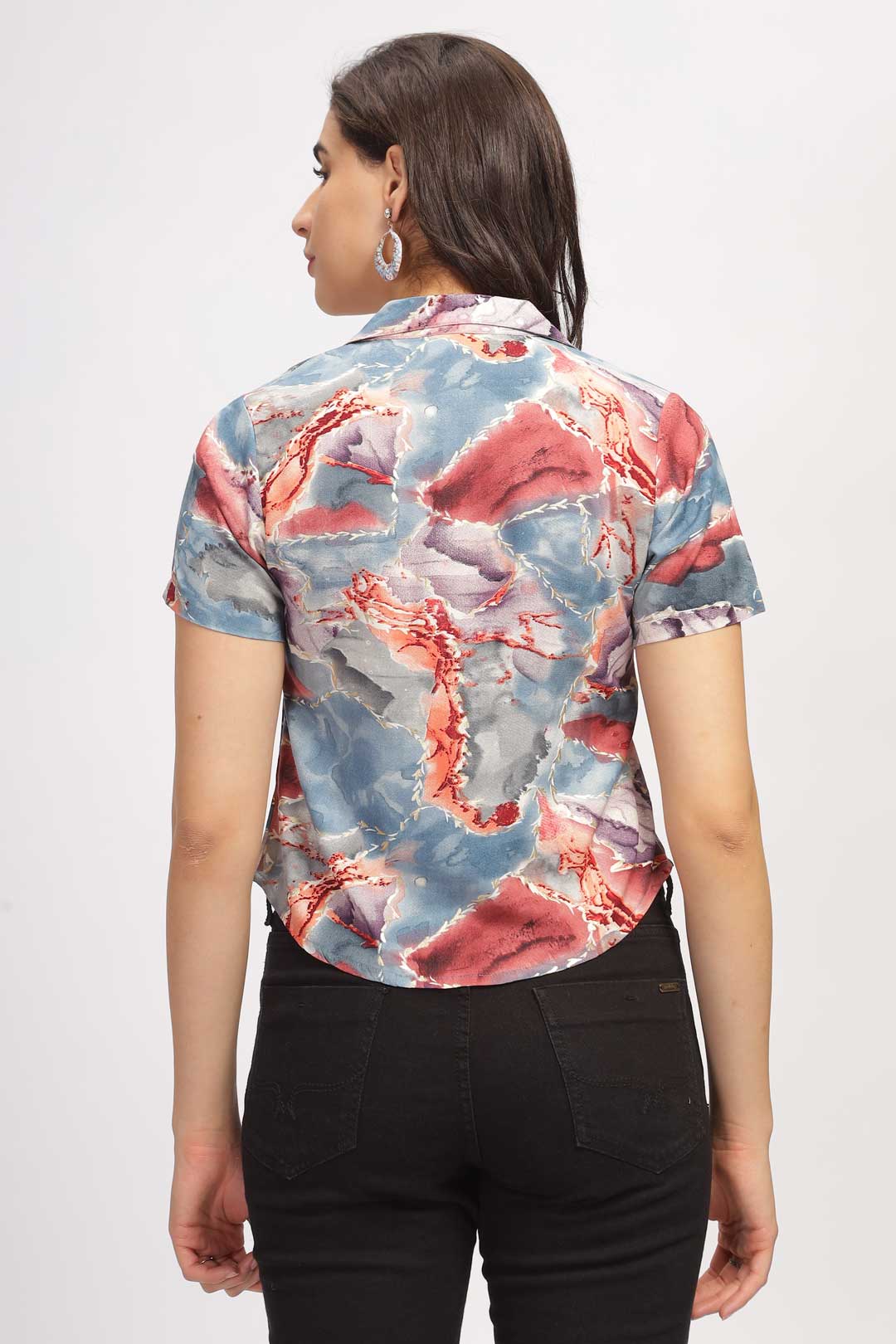Marble printed shirt - Grey